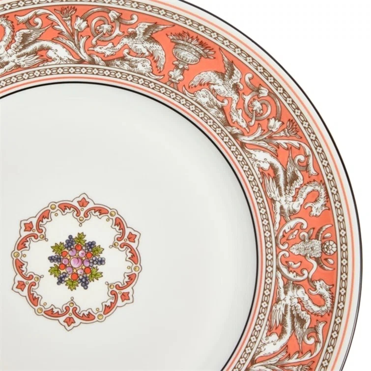 Handcrafted Orange Porcelain Dinner Plate, 10.75 inches