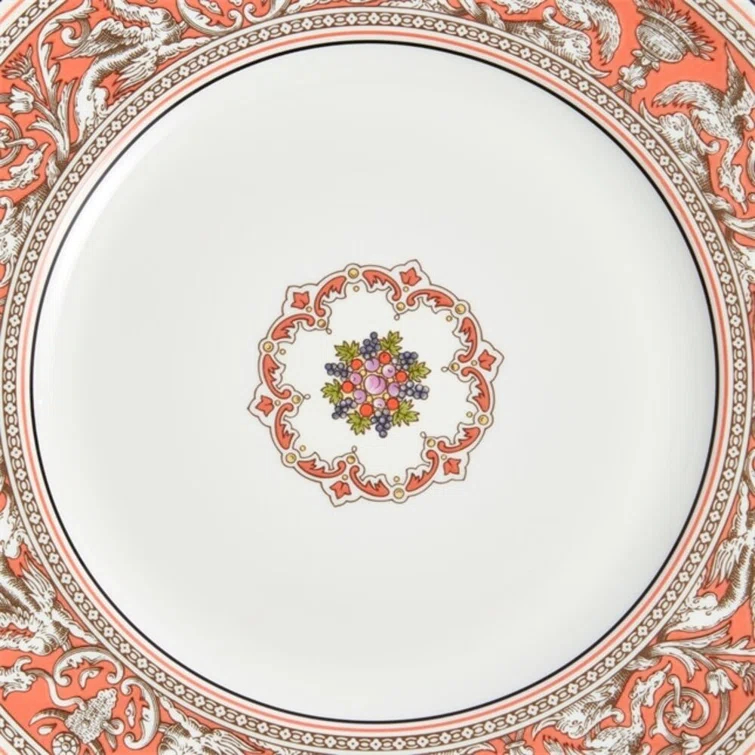 Handcrafted Orange Porcelain Dinner Plate, 10.75 inches