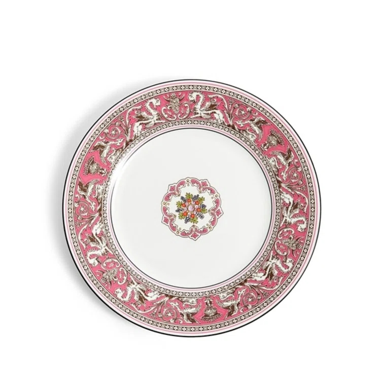 Handcrafted Pink Porcelain Round Salad Plate