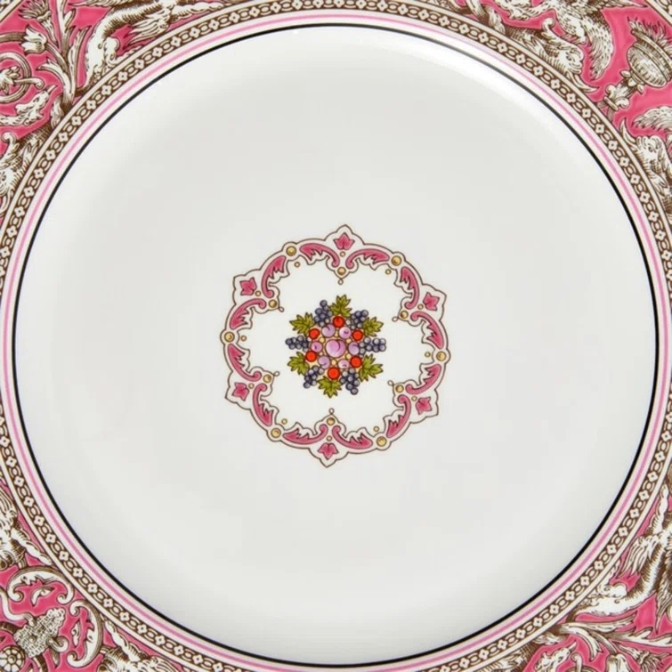 Florentine Fuchsia Handcrafted Porcelain Dinner Plate 10.7"