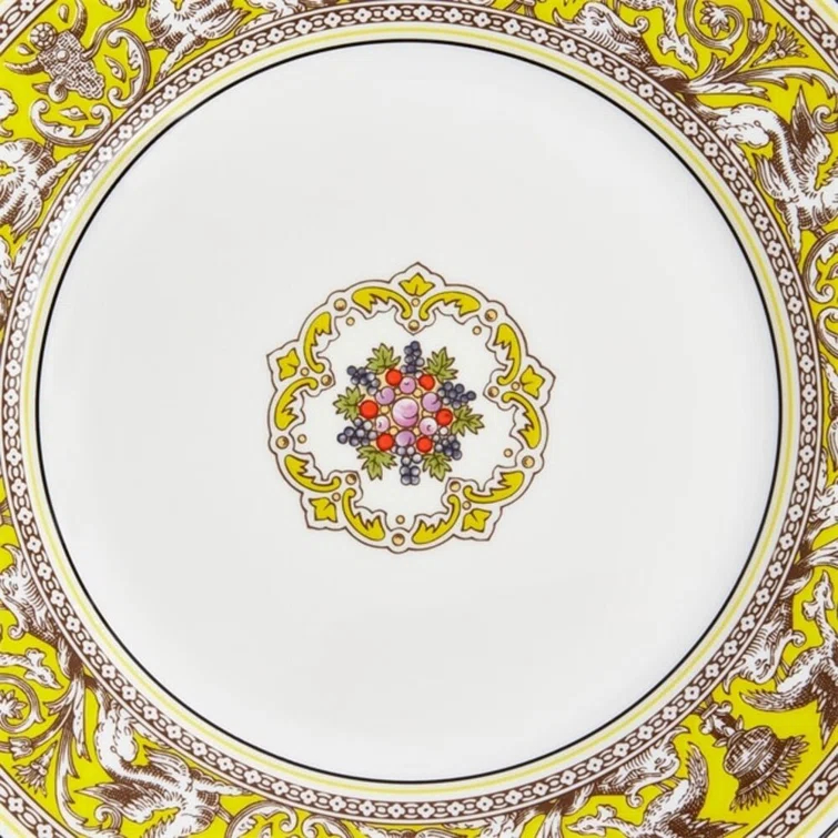 Yellow Porcelain Handcrafted Salad Plate 8.1 Inch