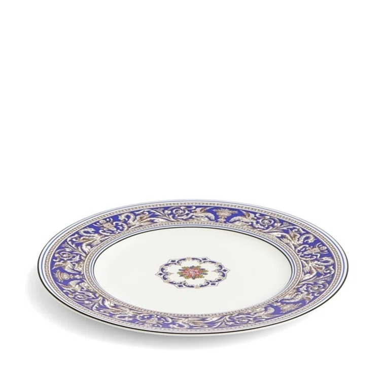 Blue and White Handcrafted Porcelain Dinner Plate