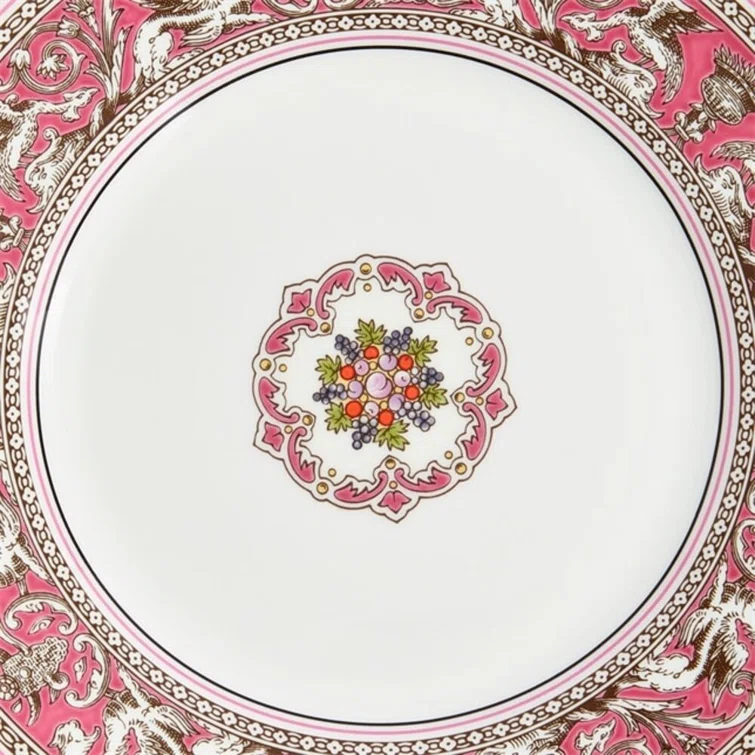 Handcrafted Pink Porcelain Round Salad Plate