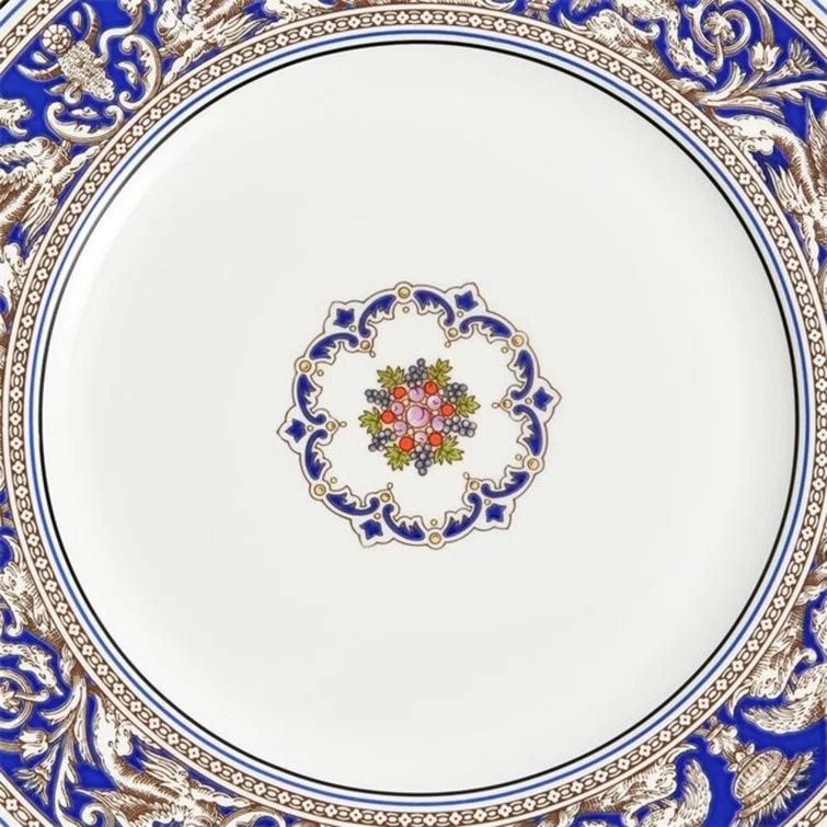 Blue and White Handcrafted Porcelain Dinner Plate
