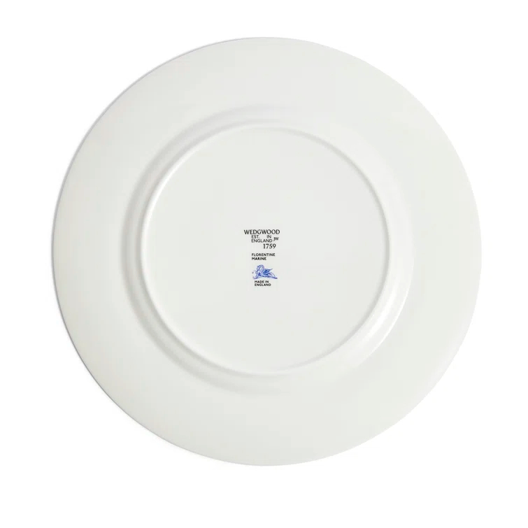 Blue and White Handcrafted Porcelain Dinner Plate