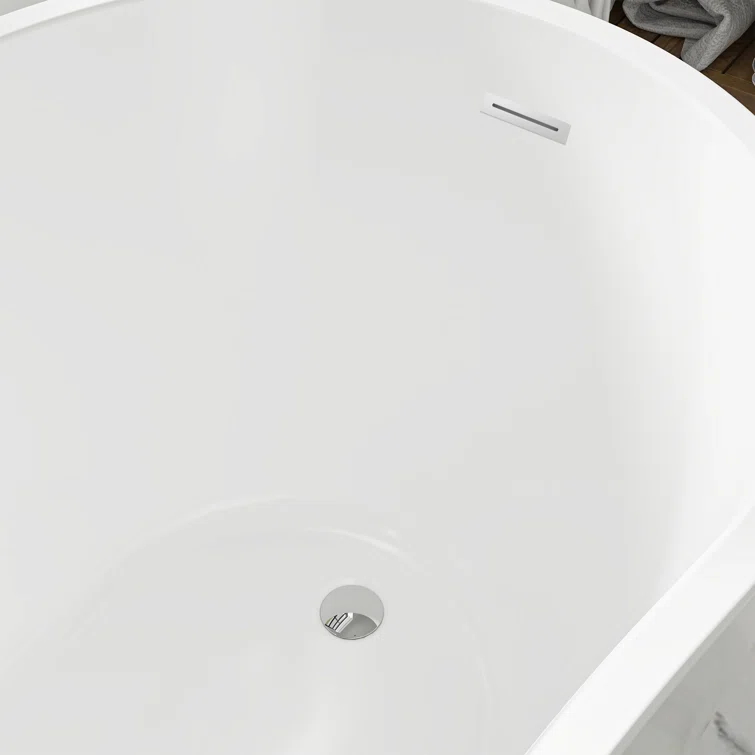 54" X 28" Freestanding Soaking Acrylic Bathtub