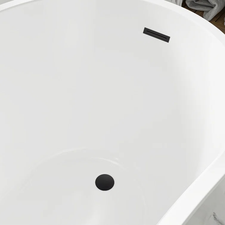 54" X 28" Freestanding Soaking Acrylic Bathtub