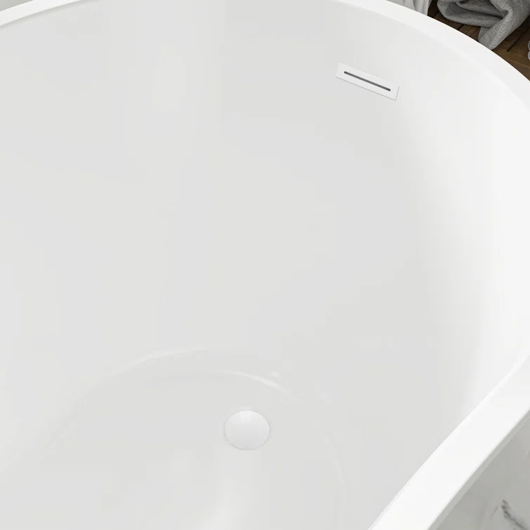54" X 28" Freestanding Soaking Acrylic Bathtub