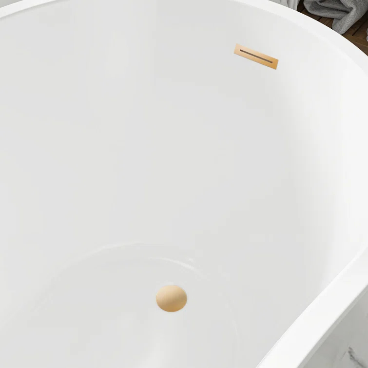 54" X 28" Freestanding Soaking Acrylic Bathtub