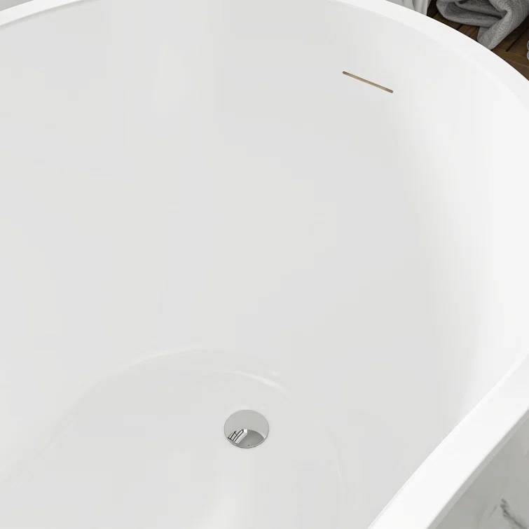 54" X 28" Freestanding Soaking Acrylic Bathtub