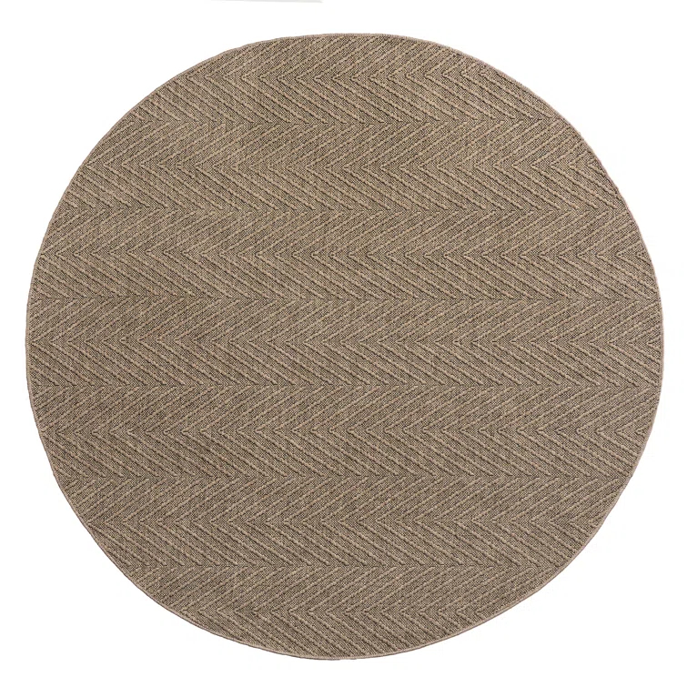 TOWN & COUNTRY BASICS Pax Herringbone Textured Solid Machine Washable Area Rug Brown