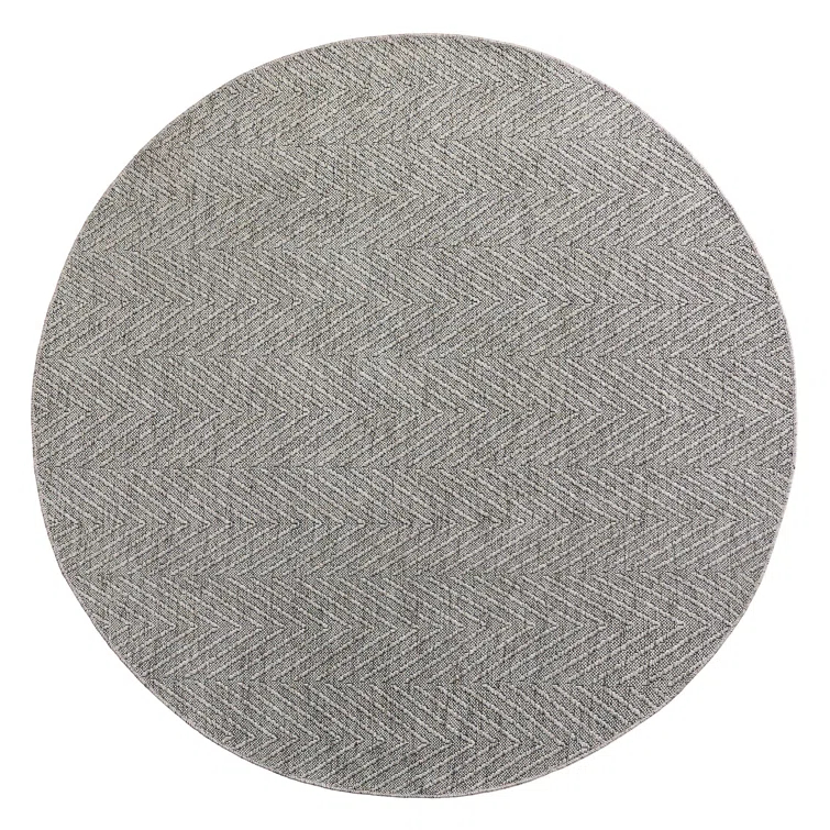 TOWN & COUNTRY BASICS Pax Herringbone Textured Solid Machine Washable Area Rug Grey