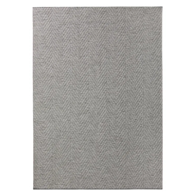 TOWN & COUNTRY BASICS Pax Herringbone Textured Solid Machine Washable Area Rug Grey