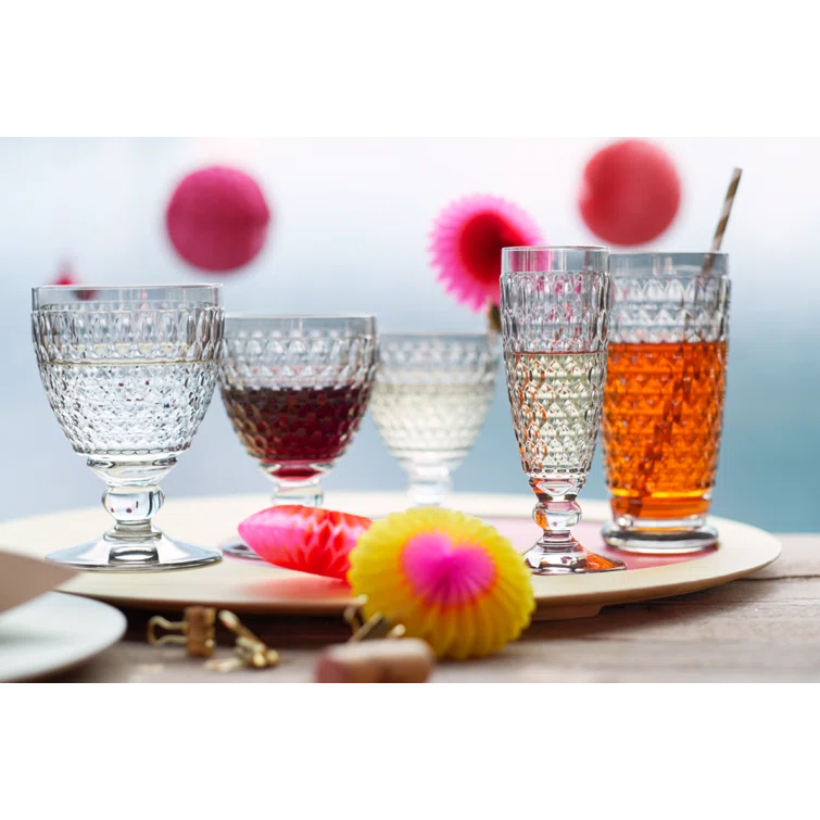 Villeroy & Boch Boston Colored Lead Free Crystal Goblet Set