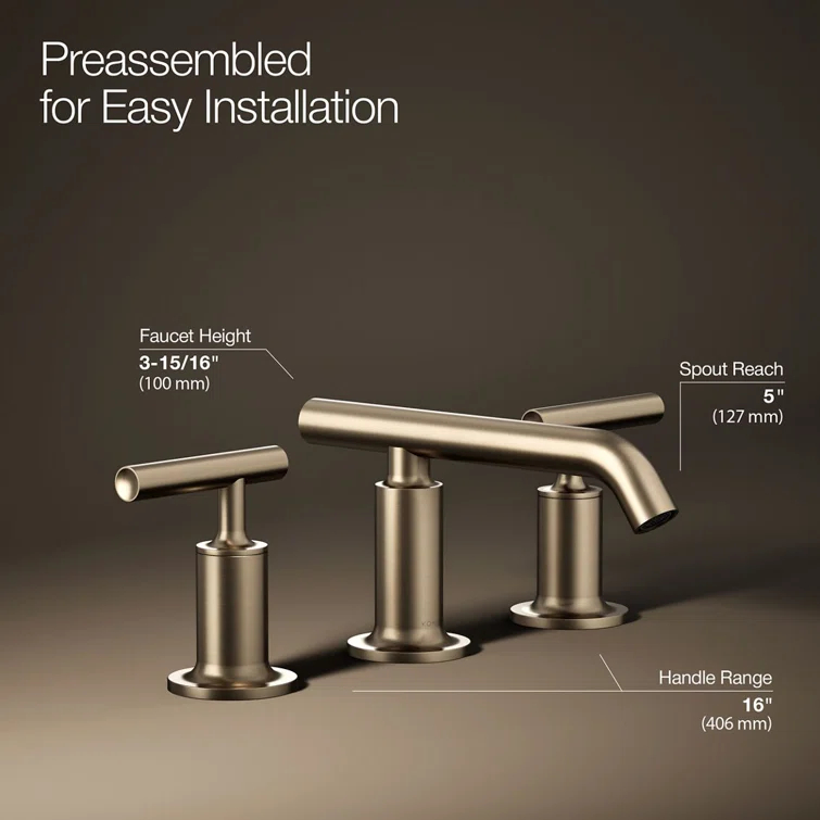 Purist® Widespread Bathroom Faucet with Drain Assembly