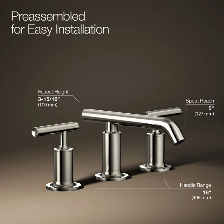 Purist® Widespread Bathroom Faucet with Drain Assembly