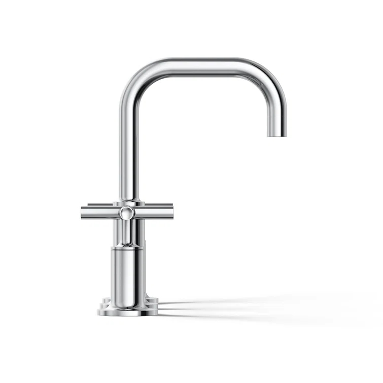 Kohler Purist® Widespread Bathroom Faucet with Pop-Up Drain Assembly, 3-Hole High Arc Cross Handle Bathroom Sink Faucet, 1.2 gpm