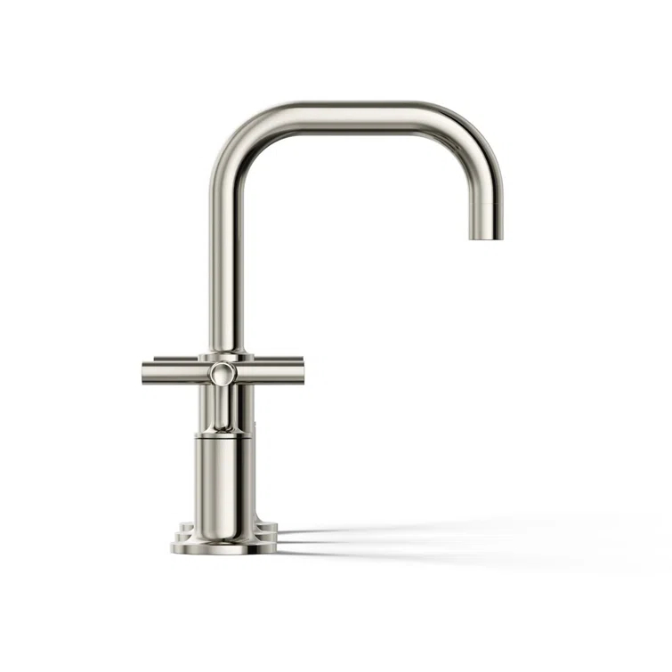 Kohler Purist® Widespread Bathroom Faucet with Pop-Up Drain Assembly, 3-Hole High Arc Cross Handle Bathroom Sink Faucet, 1.2 gpm