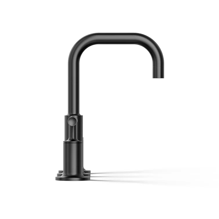 Purist® Widespread Faucet with Drain Assembly Low Lever Handles and Low Gooseneck Spout