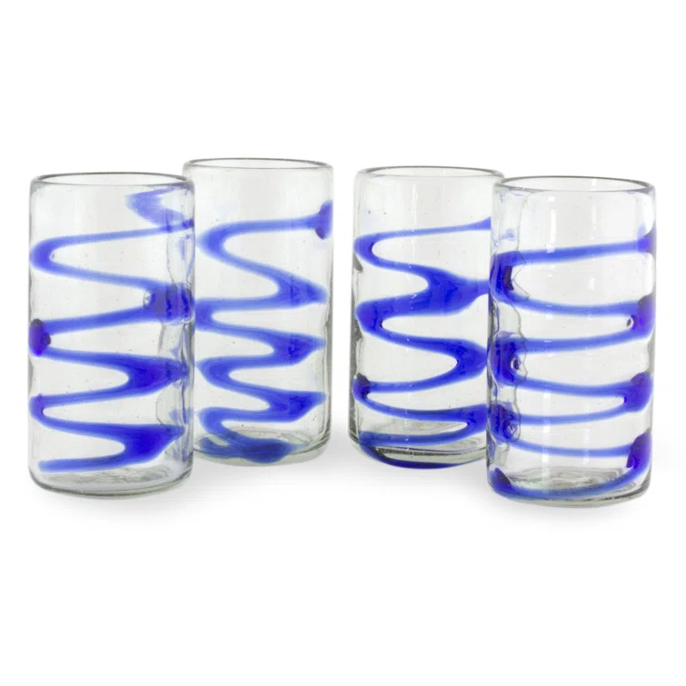 Orren Ellis Adharsh 11oz. Highball Glass Set (Set of 4)