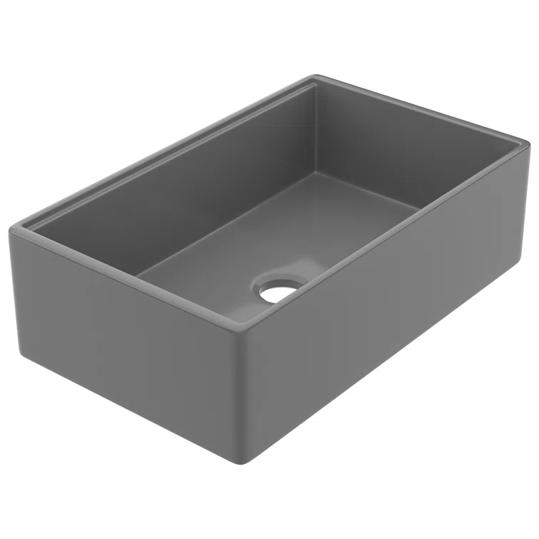 33"L x 20"W Farmhouse Kitchen Sink Deep Single Bowl Fireclay Workstation Sink with Cutting Board and Dish Drying Rack
