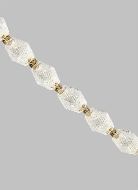 Dark Bronze and Crystal LED Chandelier with Faceted Strands