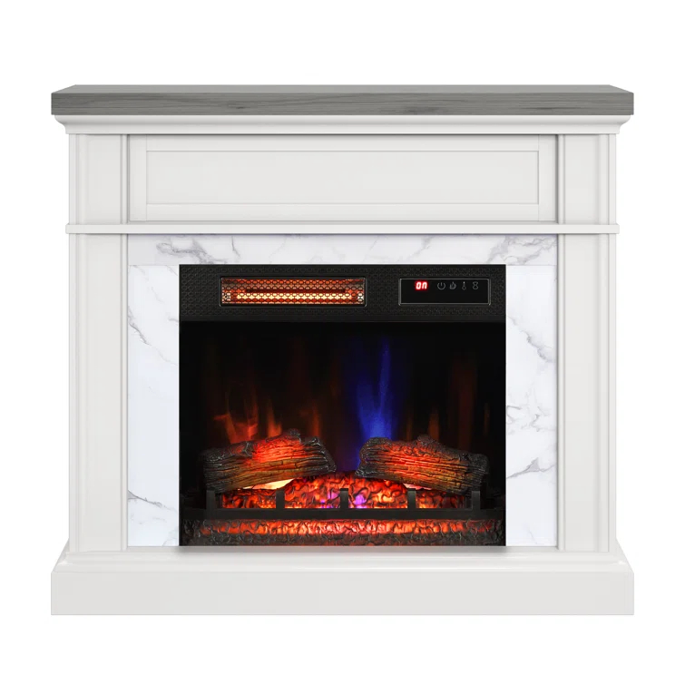 duraflame Wall Mantel Electric Fireplace, Bright White