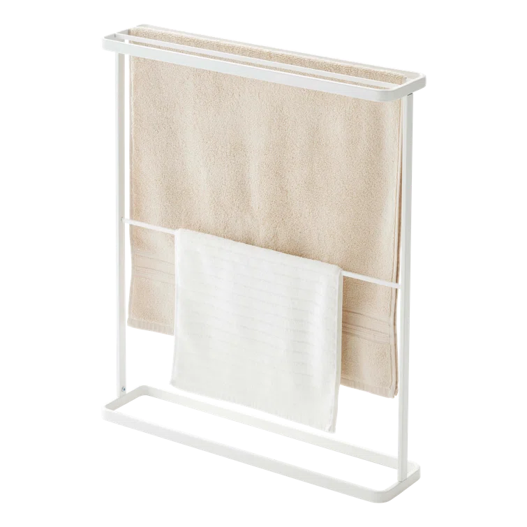 Yamazaki Home Bath Towel Hanger - Bathroom Organizer Storage Holder Dry Rack, Steel