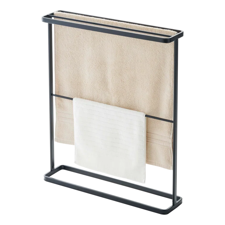 Yamazaki Home Bath Towel Hanger - Bathroom Organizer Storage Holder Dry Rack, Steel