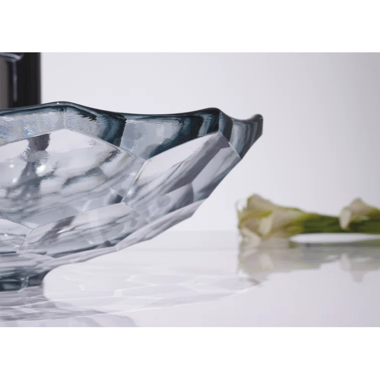 Kohler Briolette, Artist Editions Oval Faceted Glass Bathroom Vessel Sink