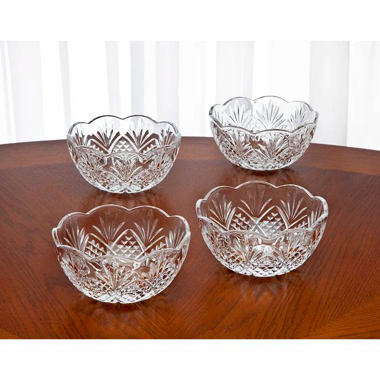 Godinger Silver Art Co Dublin Crystal Dessert Bowls 3.5oz Set (Set of 4)