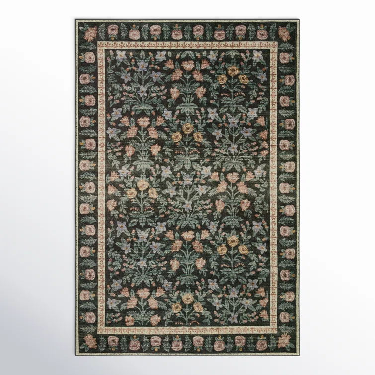 Rifle Paper Co. x Loloi Eden Mughal Garden Black Rug feat. CloudPile
