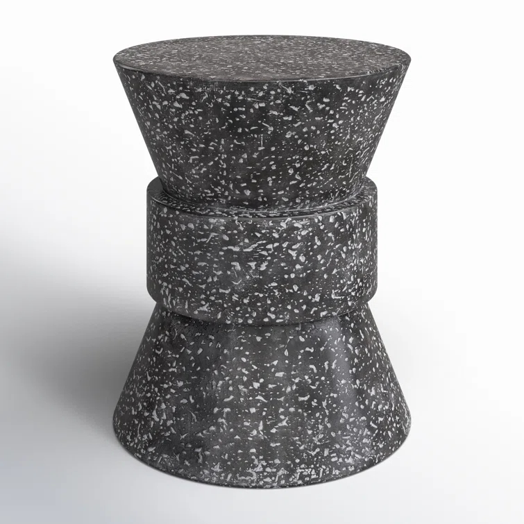 Stinson Speckled Gray Round Outdoor Side Table