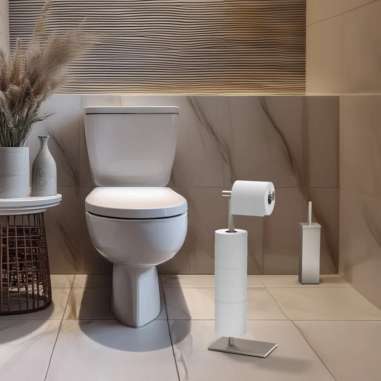 Freestanding Toilet Paper Holder with Storage