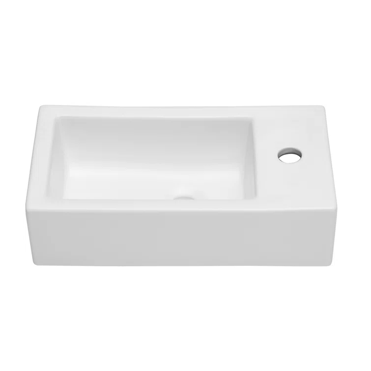 Lordear LGP1810-11 Lordear 10'' White Ceramic Rectangular Bathroom Sink
