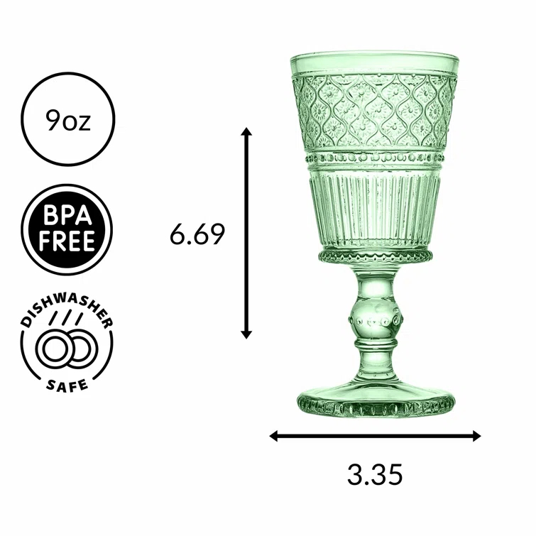 Godinger Silver Art Co Claro Goblet 9 oz (Set of 4)