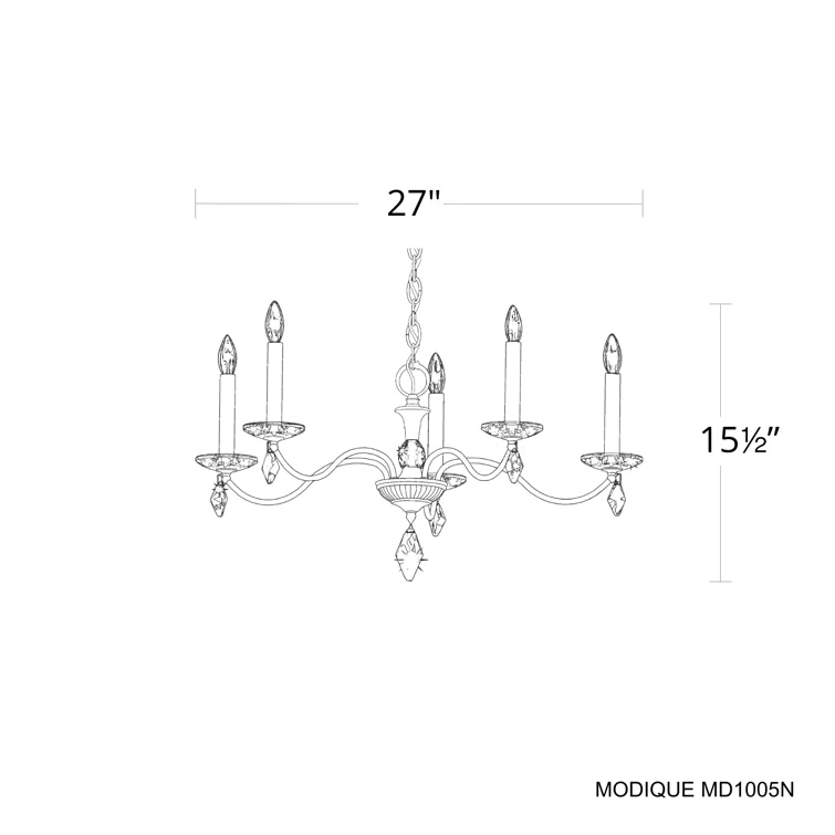 Schonbek 5 - Light Dimmable Classic / Traditional Chandelier
