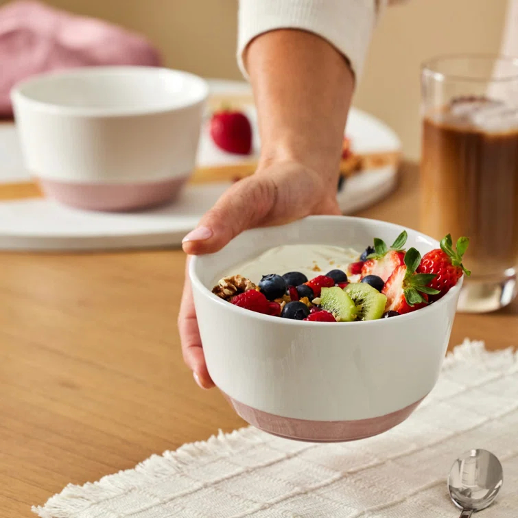 Austin Libbey 28-Ounce Porcelain Soup Salad Bowl, Set Of 4