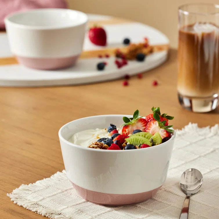 Austin Libbey 28-Ounce Porcelain Soup Salad Bowl, Set Of 4