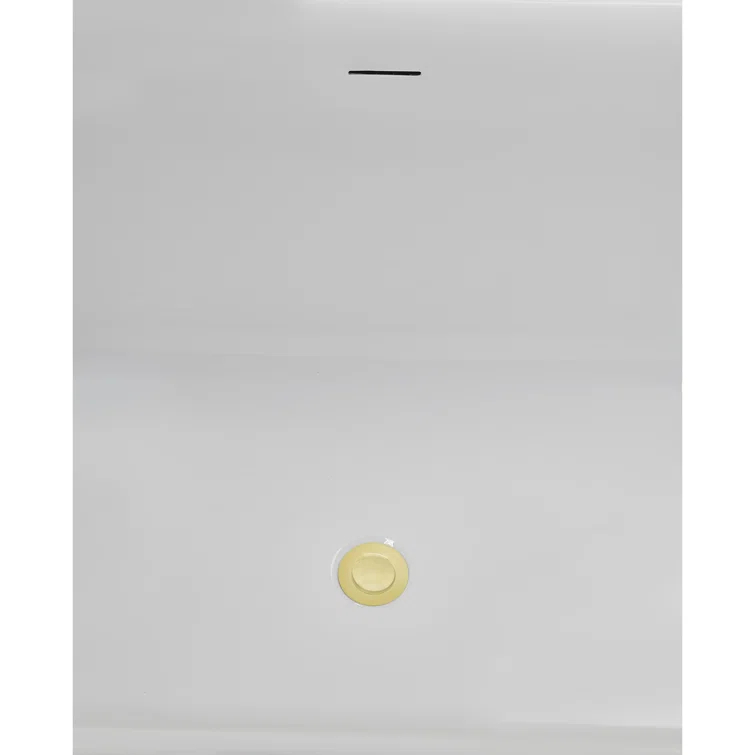 59" Streamline Soaking Freestanding Tub and Tray With Internal Drain