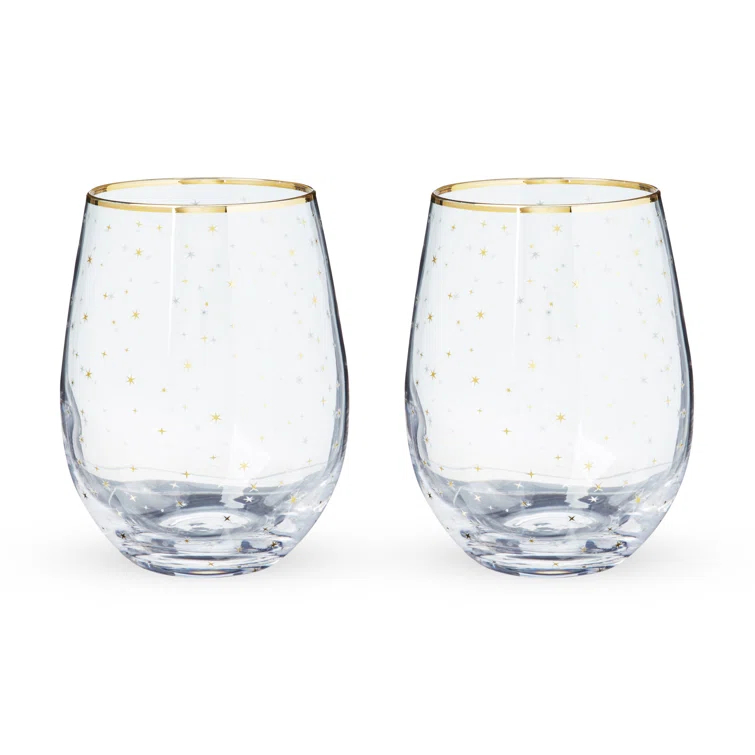 Starlight 18oz. Stemless Wine Glass Set (Set of 2)