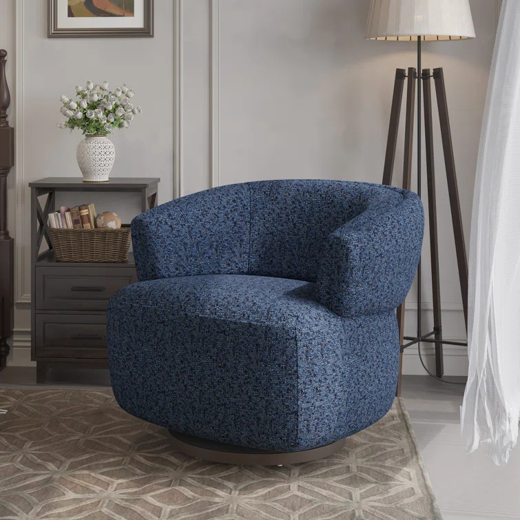 Carnley Fully Assembled Upholstered Swivel Barrel Chair