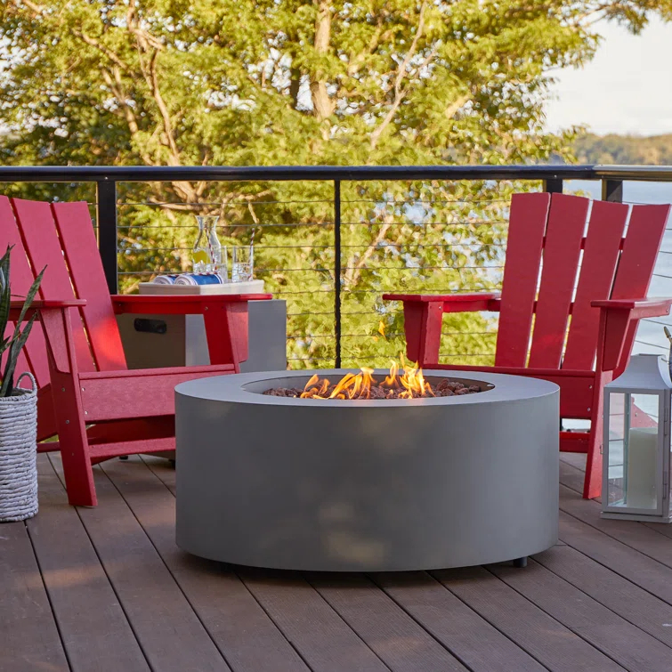 Aegean 36" Round Steel Propane or Natural Gas Fire Pit Table by Real Flame