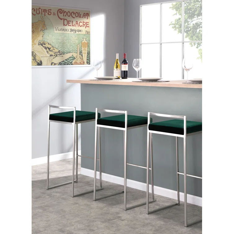 Derik Upholstered Stool with Metal Frame