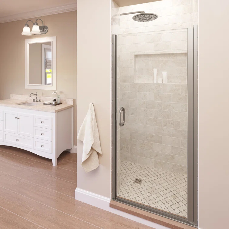 Infinity 28" x 65.56" Pivot Semi-Frameless Shower Door