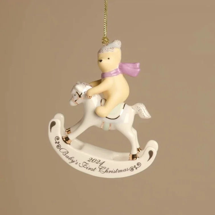 Lenox 2024 Winnie The Pooh Baby's 1st Christmas Ornament, 6.25-inch Height, Porcelain, Home, Home D√©cor