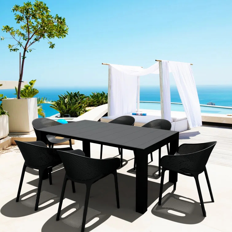 Farrah 70'' Rectangular 6 - Person Outdoor Dining Set