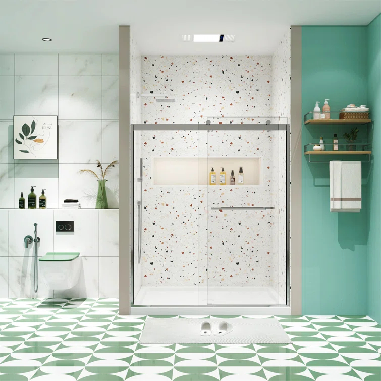 Bathtub Bypass Shower Door, Sliding Door, With 1/4" Tempered Glass