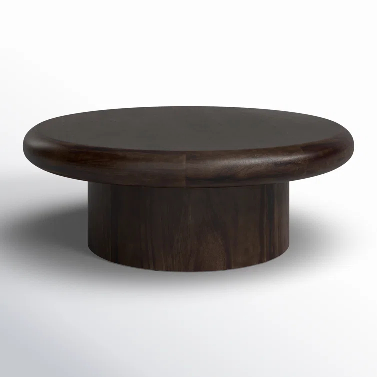 Charcoal Parawood Round Coffee Table with Storage