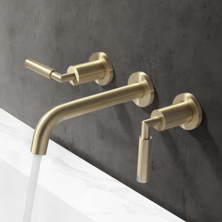 10.08" Widespread Bathroom Faucet 3 Hole, 2-handle Bathroom Sink Faucet with Drain Assembly